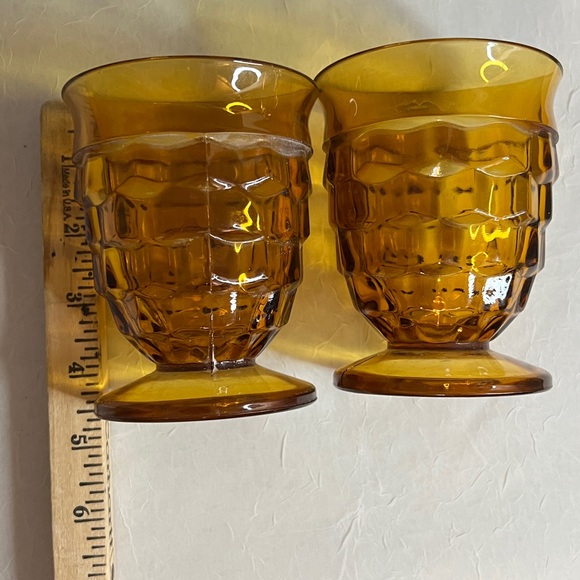 Whitehall GlassAmber Glass Goblets Set of 2 - Picture 2 of 7